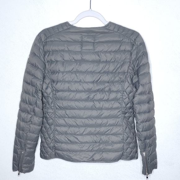 Bomboogie Pure Down Nylon Puffer Lightweight Jacket Full Zip Quilted Grey - Picture 2 of 11